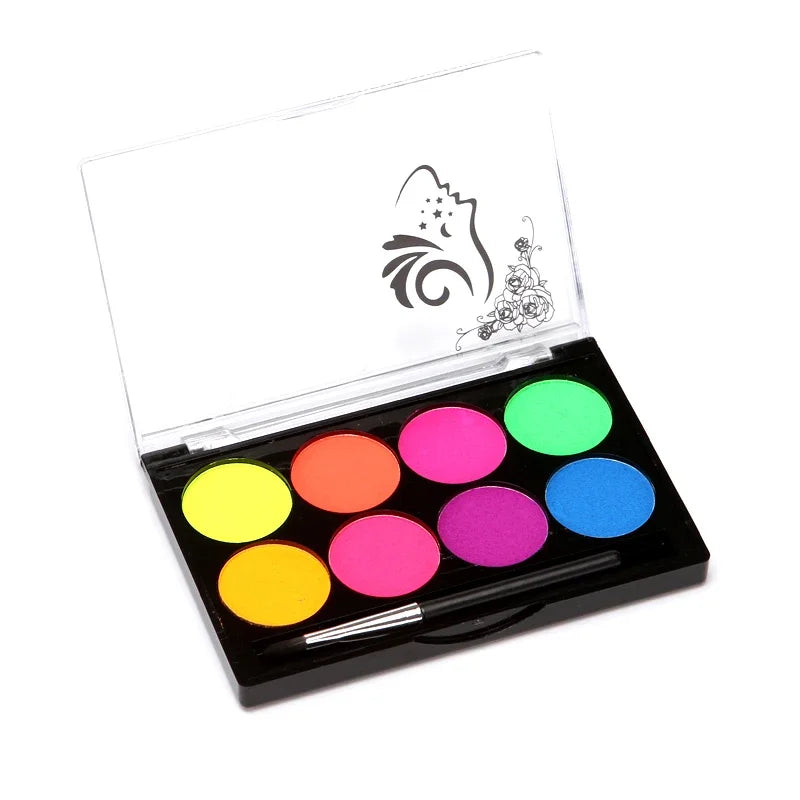 8 Colors Face Body Art Paint UV Glow Fluorescent Glowing Christmas Halloween Party Fancy Dress Beauty Makeup Tool