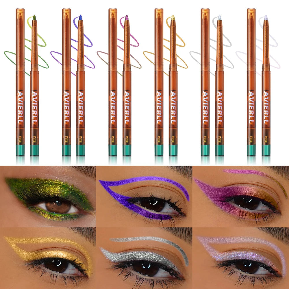 Eyeliner Gel Pencil 1pc, Metallic Color Gradient Eyeliner, Chameleon Glitter Waterproof Eyeliner Pen, 24h Long-Lasting Eyeliner