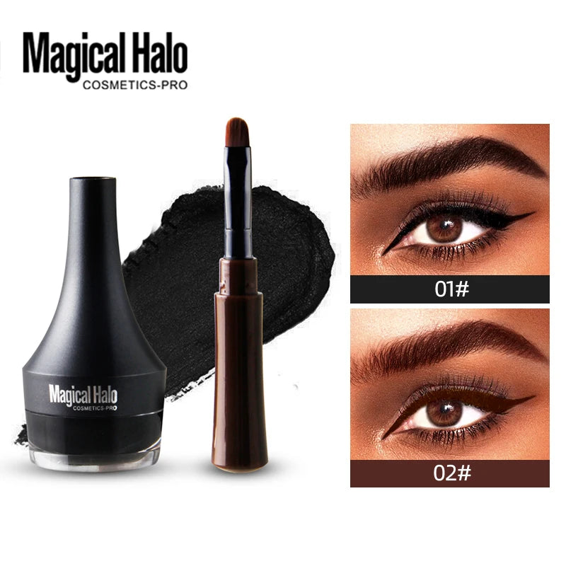 Eyebrow Pomade Waterproof Eyeliner Gel Makeup Long Lasting Tinted Sculpted Brow Gel With Brush Eyebrow Shade Eye Liner Cream