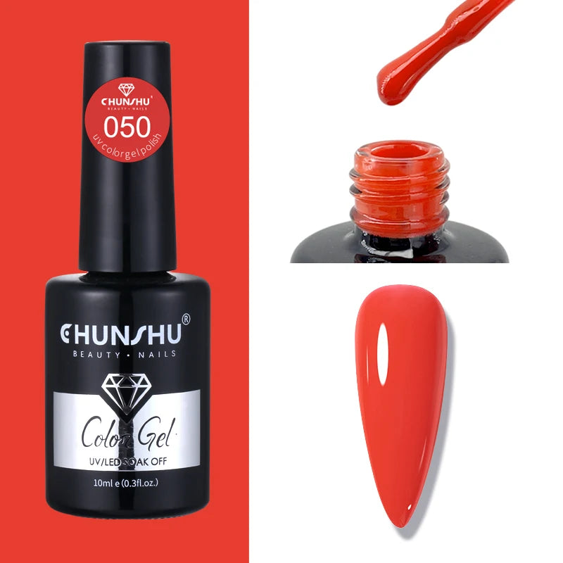 CHUNSHU 10ml Gel Nail Polish Soak Off Semi-Permanent Varnish Professional Salon UV LED Nails Art Gel No Smell All Seasons Colors