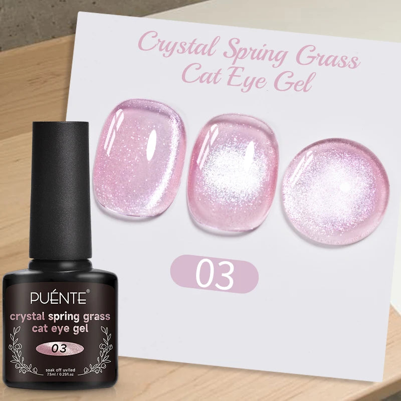 PUENTE 7.5ML Red Flame Reflective Gel Nail Polish Flash Sparkling Red Glitter Nail Gel Soak Off UV Semi-permanent Nail Varnish