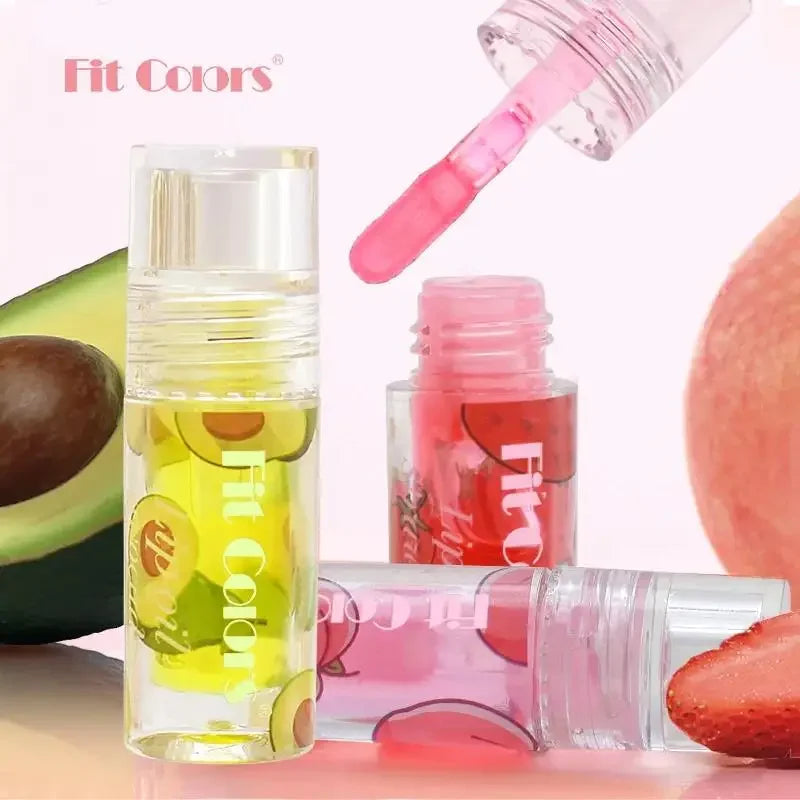 Hyaluronic Acid Lip Oil Plumping Gloss With Fruit Formula Hydrates Fades Lines For Lasting Mirror Effect Transparent Care