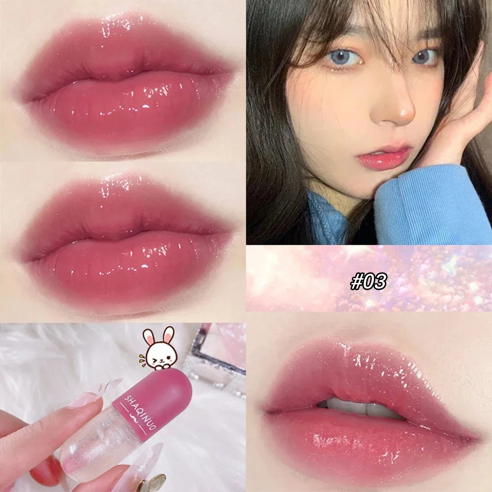 Moisturizing Plumping Lip Oil Color Change Crystal Jelly Lip Glaze Glass Transparent Glitter Lip Gloss Lips Makeup Cosmetics