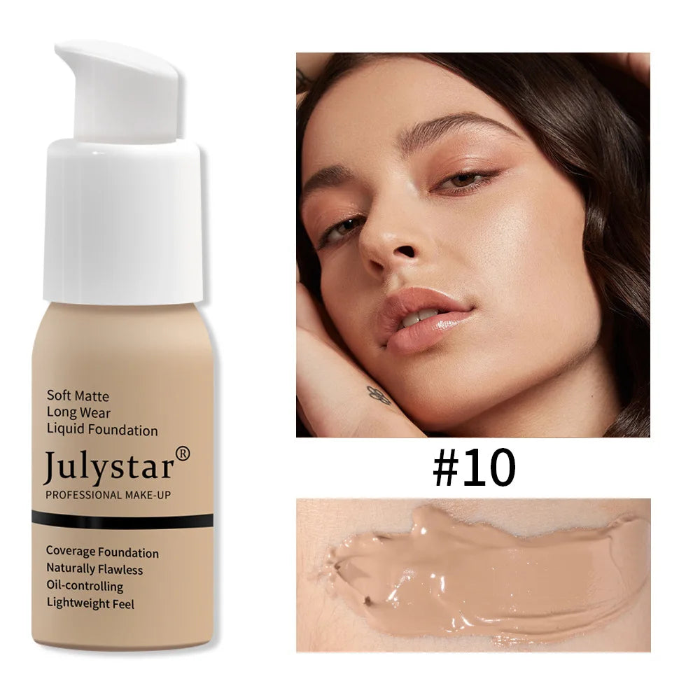 Julystar 10 Colours Matte Moisturising Finishing Foundation Waterproof Long Lasting No Makeup Removal Face Powder