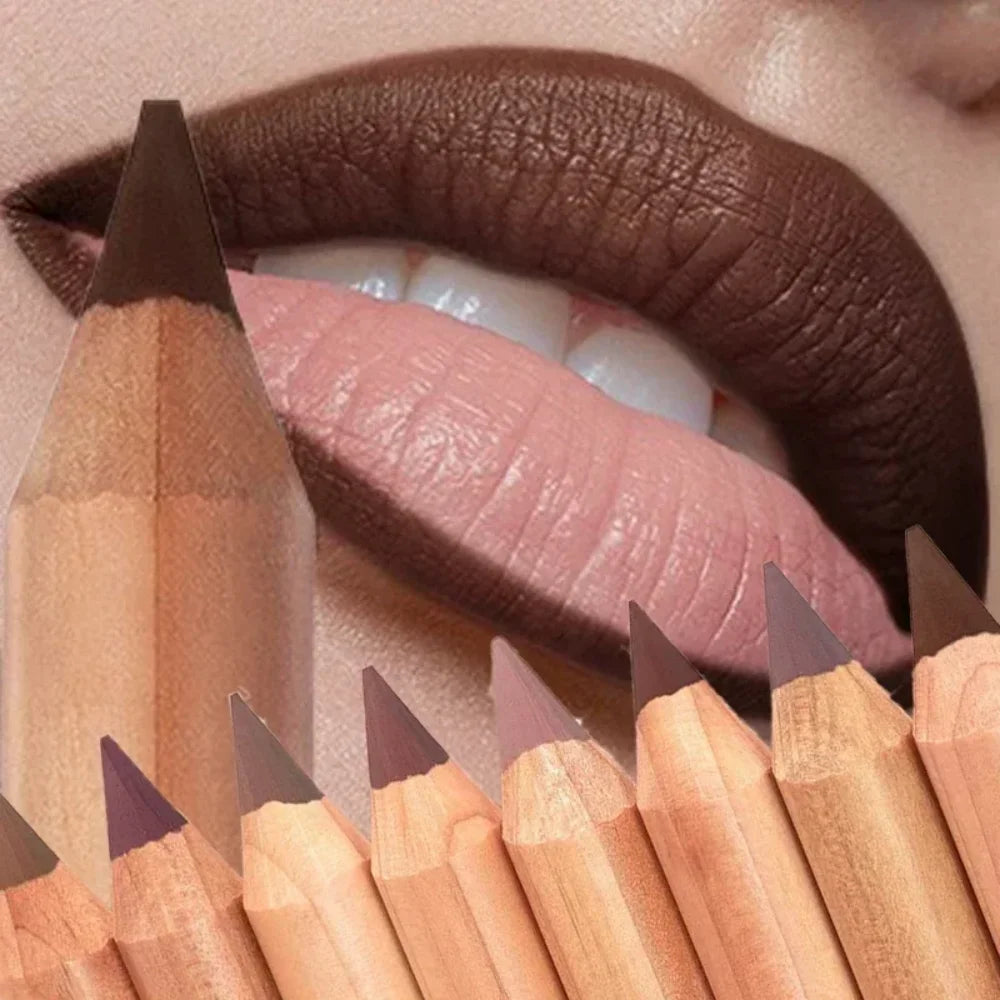 8-colors Matte Lip Liner Pencil Lip Contour Lipstick Pen Nude Brown Lipstick Pencil Natural Lasting Waterproof Lipliner Makeup