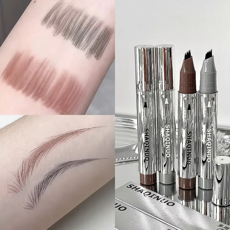 Multi-Tip Water Eyebrow Pen, Hair-Like Strokes for Wild Brows, Waterproof Smudge-Proof Formula, Natural Looking Eyebrow Makeup