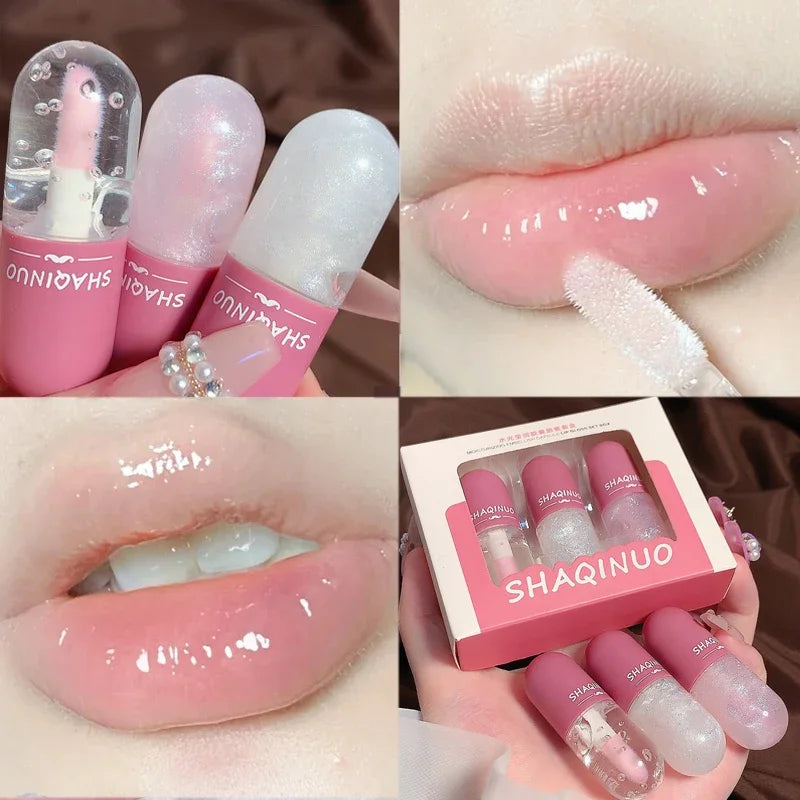 Moisturizing Plumping Lip Oil Color Change Crystal Jelly Lip Glaze Glass Transparent Glitter Lip Gloss Lips Makeup Cosmetics