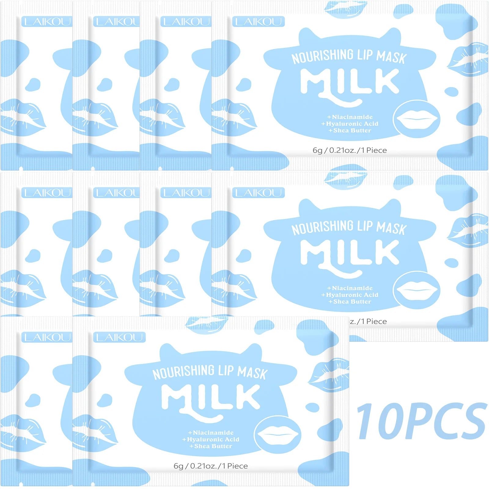 Laikou Milk Lip Mask Hydrating Repair Remove Lines Blemishes Lighten Lip Line Collagen Gel Lips Pad Patches Skin Care Product
