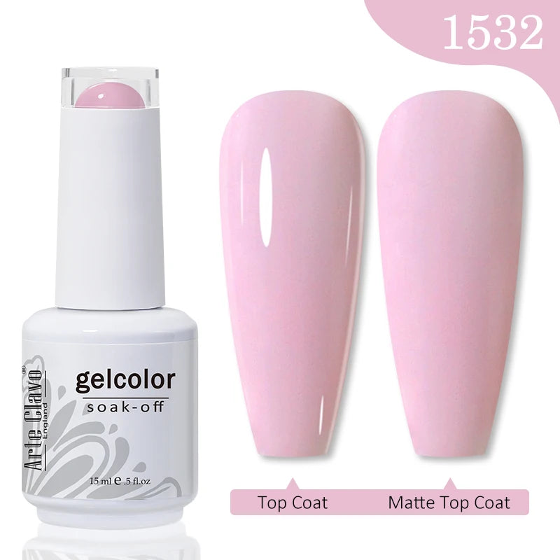 Arte Clavo 15ml Rose Red Pink Color Gel Nail Polish Autumn Winter Hot Sale Long Lasting Soak Off For Manicure Nail Art Gel