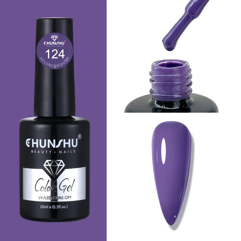CHUNSHU 10ml Gel Nail Polish Soak Off Semi-Permanent Varnish Professional Salon UV LED Nails Art Gel No Smell All Seasons Colors
