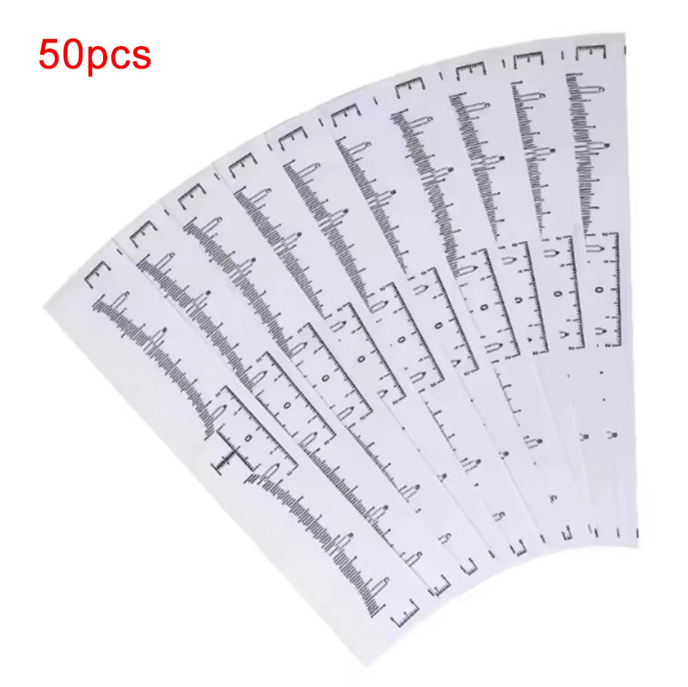 20/50/100 Pcs Eyebrow Ruler Stencils - Disposable Brow Ruler Sticker, Brow Measuring Shaper Tool, Eyebrow Mapping Makeup Tool