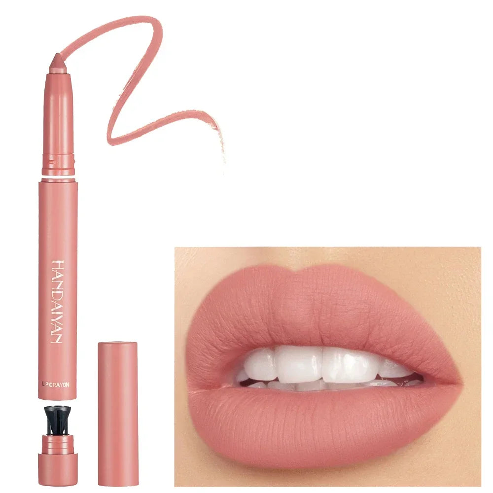 12 Colors Velvet Matte Lipsticks Waterproof Long Lasting Nude 2 IN 1 Stick on-Stick Cup Lips Makeup Tint Pen Daily Makeup Tools