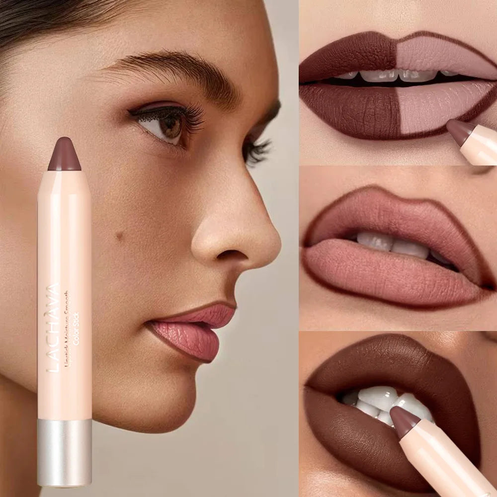 Lipstick & Lip Liner Pencil 2-in-1, Ultra Matte Lip Makeup, Smooth Glide, Buildable Color, Travel Friendly Lip Crayon