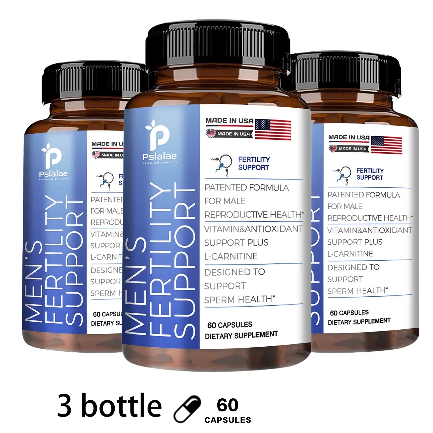 Fertility Capsules for Men Increase Sperm Quality Vitality Sperm Motility Count Booster Support Supplement