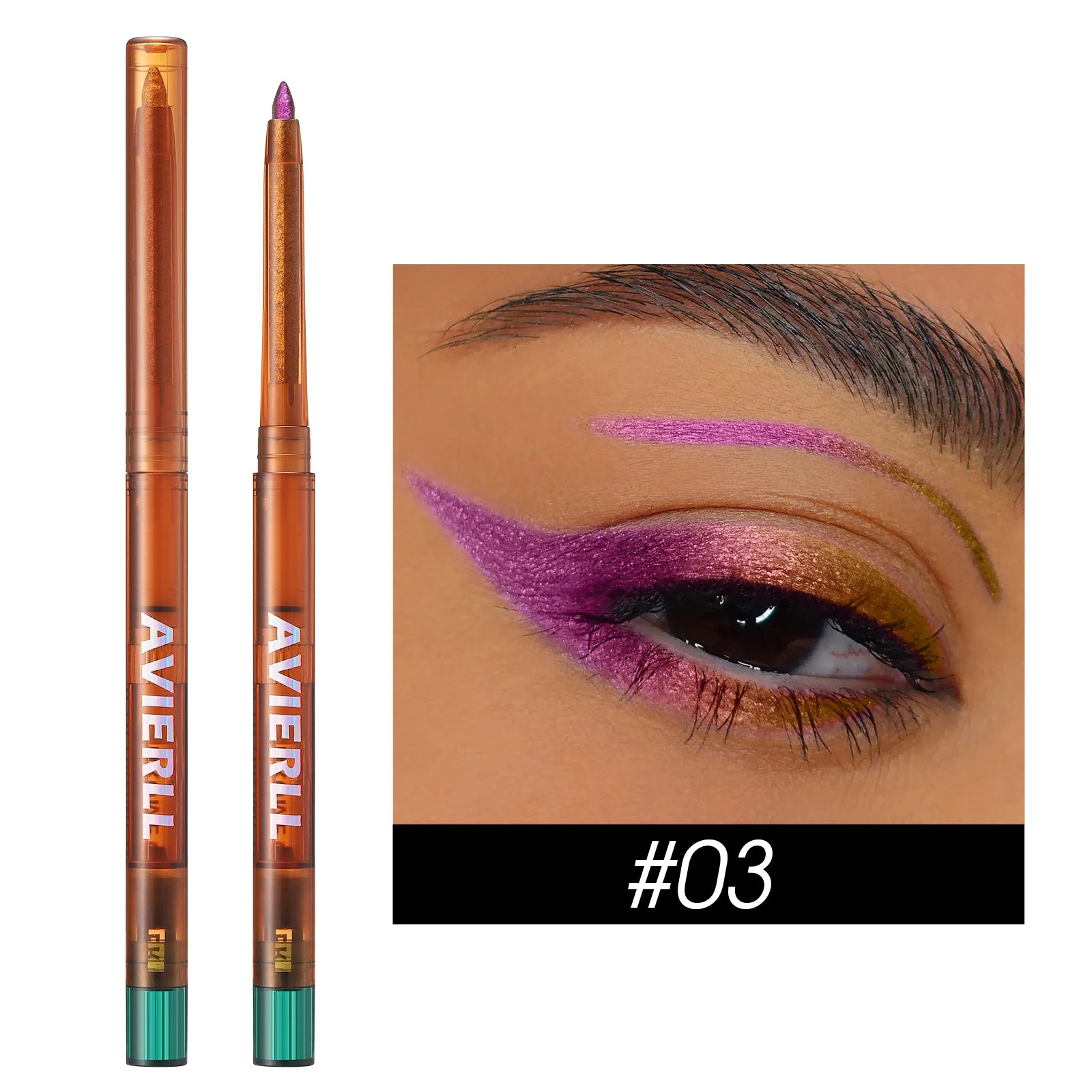 Eyeliner Gel Pencil 1pc, Metallic Color Gradient Eyeliner, Chameleon Glitter Waterproof Eyeliner Pen, 24h Long-Lasting Eyeliner