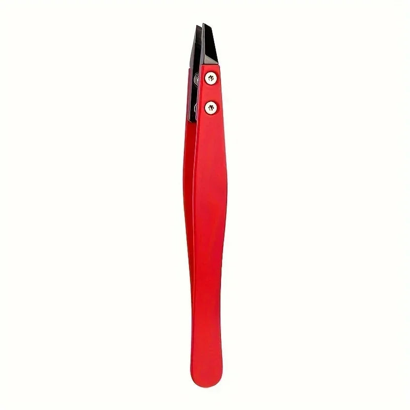 Zirconia Ceramic Pointed Tweezers Stainless Steel Tweezers with Slanted Tips Edges Eyebrows Beards Hair Eyelash Tweezers