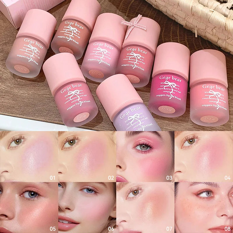 Gege Bear Oxygen Lightweight Blush - 11.5ml, Hydrating & Fine Texture, Dewy Finish, Pink Tone, Beginner-friendly, Matte Mist