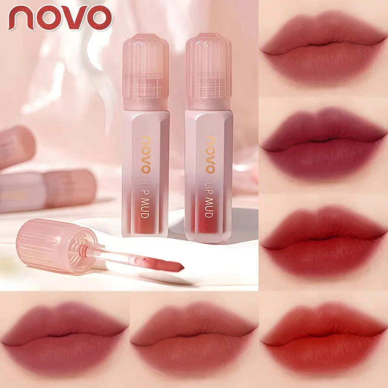 Matte Silky Velvet Lipstick, Creamy Texture, Long Lasting High Impact Color, Waterproof, Non-Stick Cup, Lip & Cheek Dual-Use,