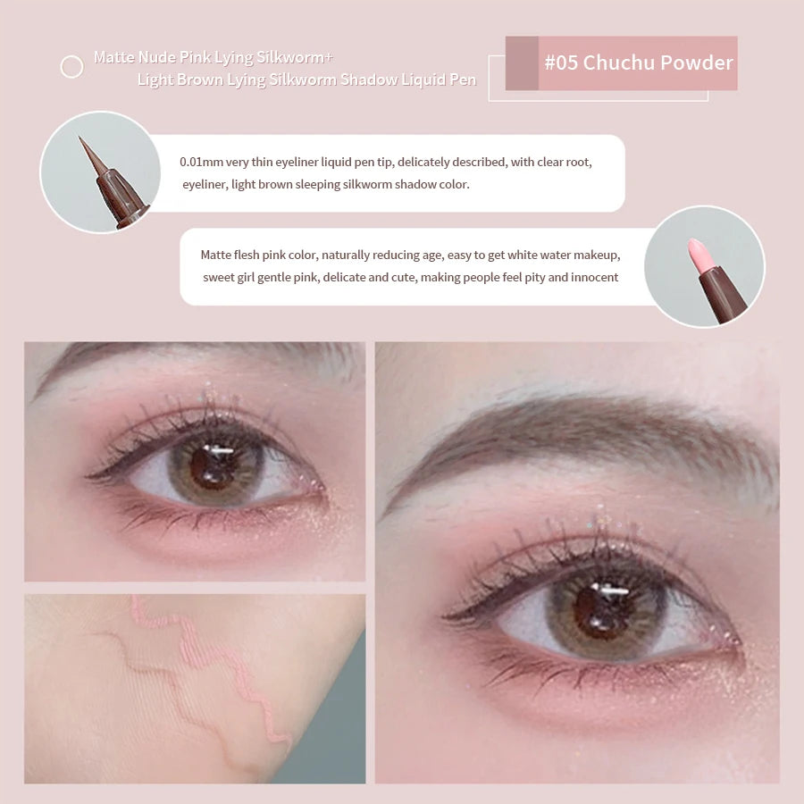 Eyeliner Double Head Pen For Smooth And Delicate Eye Makeup Quick Drying Film Forming Waterproof And Sweat Proof Eye Makeup