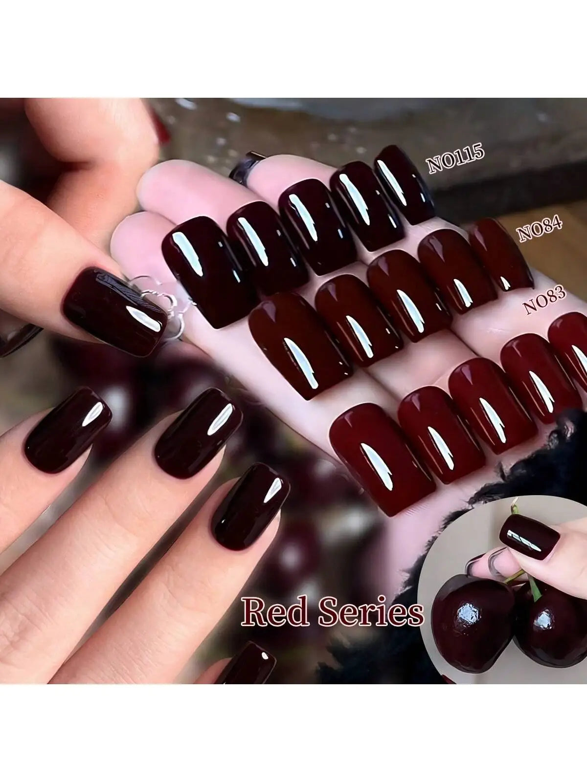 XEIJAYI 3pcs 15ML Gel Nail Polish - Red Shades, Glossy & Matte Finish, UV/LED Cured, Lead-Free, Alcohol-Free Gel