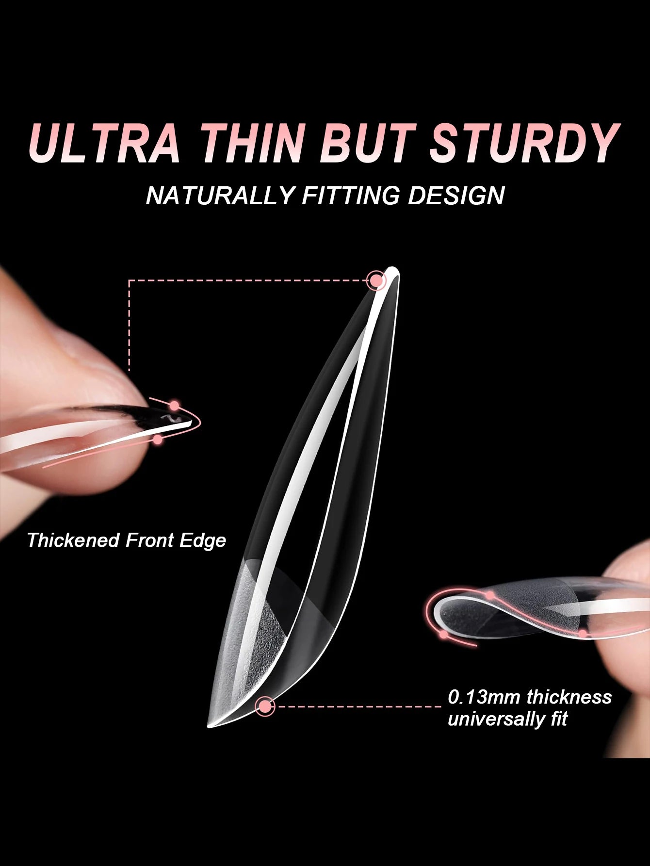 100/600Pcs Short Almond Nail Tips Soft Gel Nail Tips Full Cover False Nail Tips For Acrylic Nails Salon Home Press On Nails