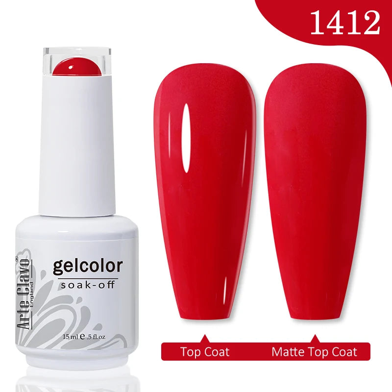 Arte Clavo 15ml Rose Red Pink Color Gel Nail Polish Autumn Winter Hot Sale Long Lasting Soak Off For Manicure Nail Art Gel
