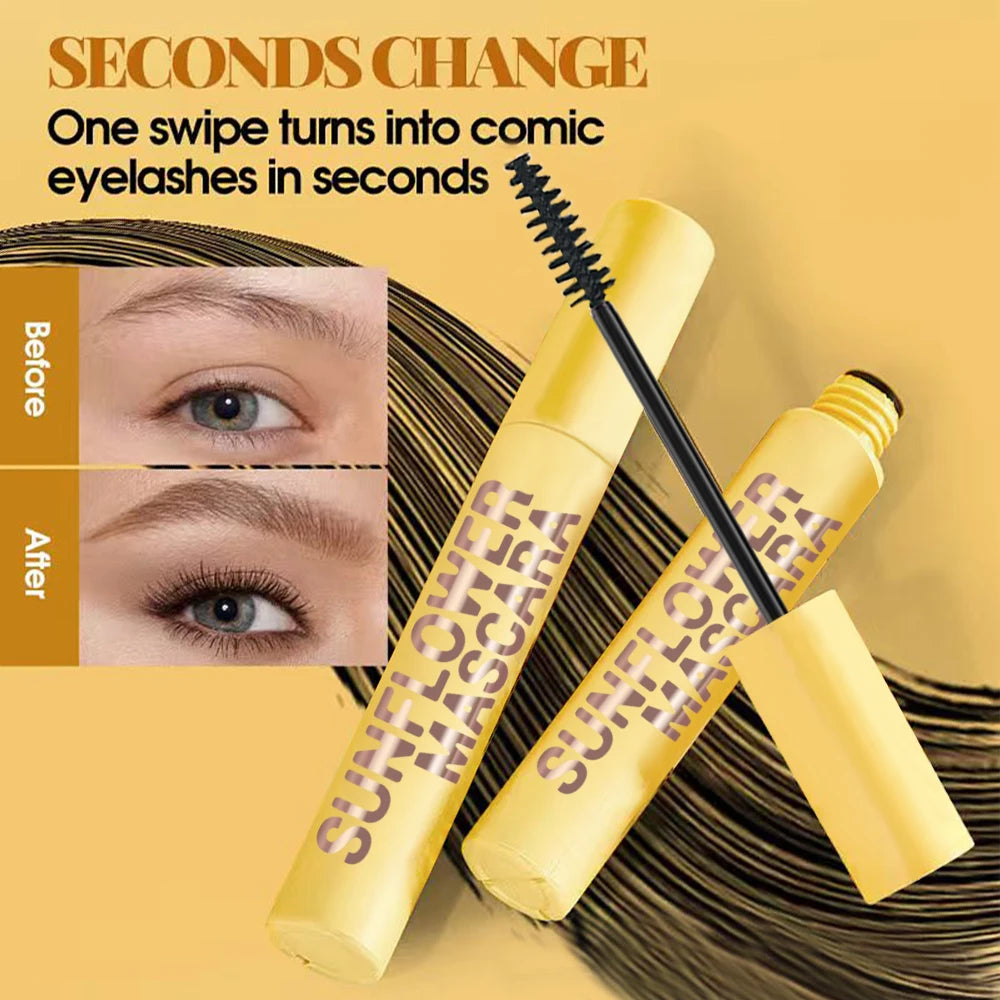 Thick & Voluminous Fiber Lash Mascara - Waterproof & Long-Lasting, Fast Drying, Curling & Lengthening Eyelashes Extension Makeup