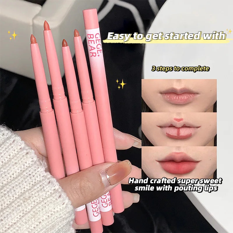 Gege Bear Lip liner Shimmer Matte Lip Liner Pencil Long Lasting Lipstick Pen