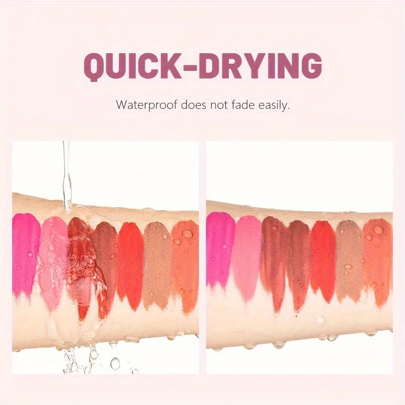 Matte Liquid Lipstick, Long Lasting Waterproof Non-Stick Velvet Lip Color, Lightweight Fog Matte Lip Makeup for Women