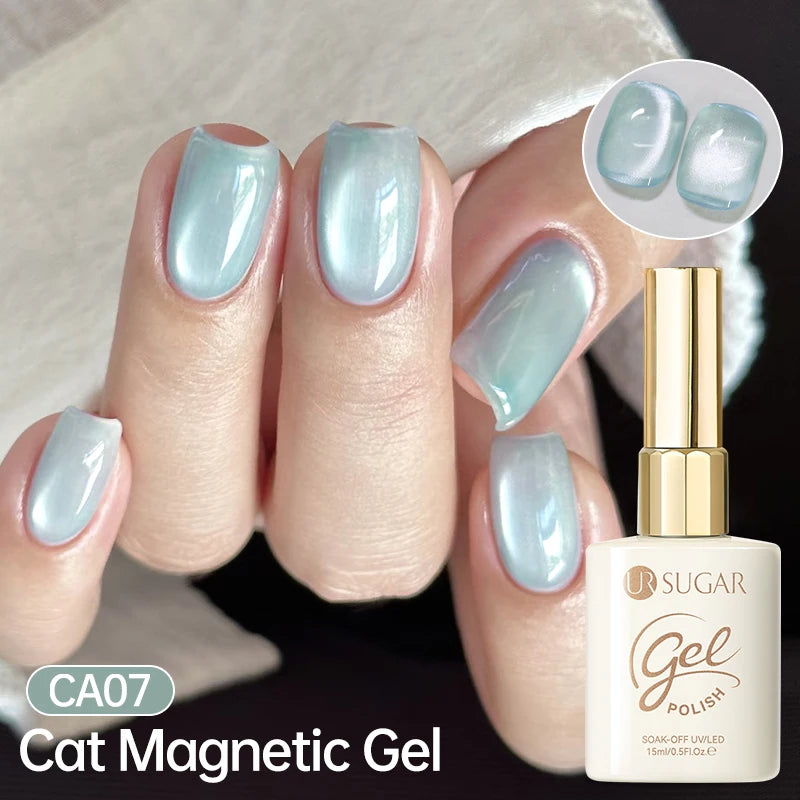 UR SUGAR 15ml Jelly Pink Cat Magnetic Gel Nail Polish Glitter ICE Soak Off Ceramic UV Gel Semi-permanent Nail Supplies Manicure