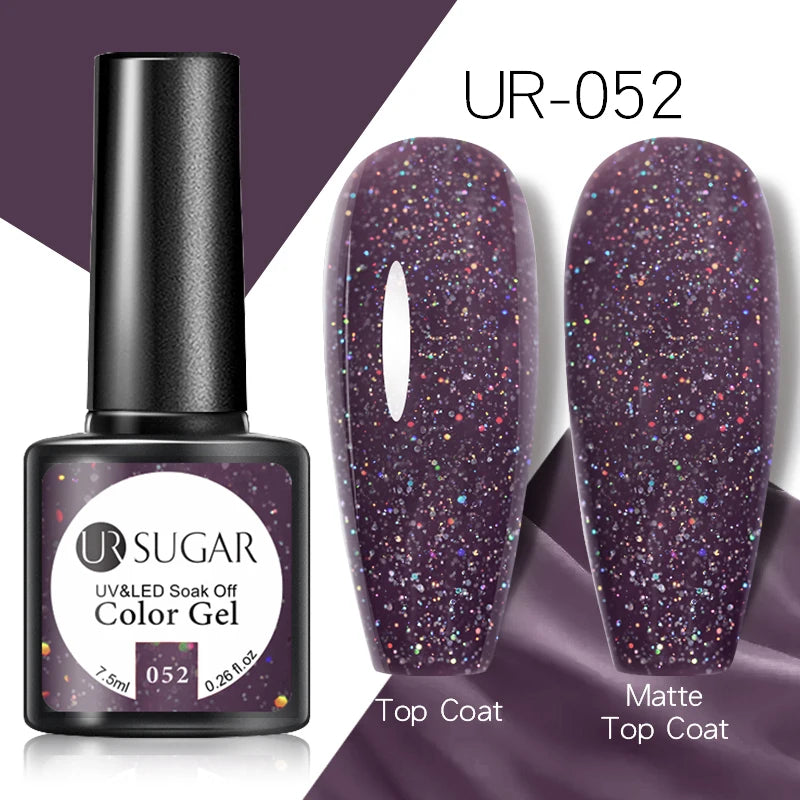 UR SUGAR 7.5ml Rose Glitter Solid Color Gel Nail Polish Jelly Nude Pink Semi Permanent DIY Nail Art UV LED Soak Off Gel
