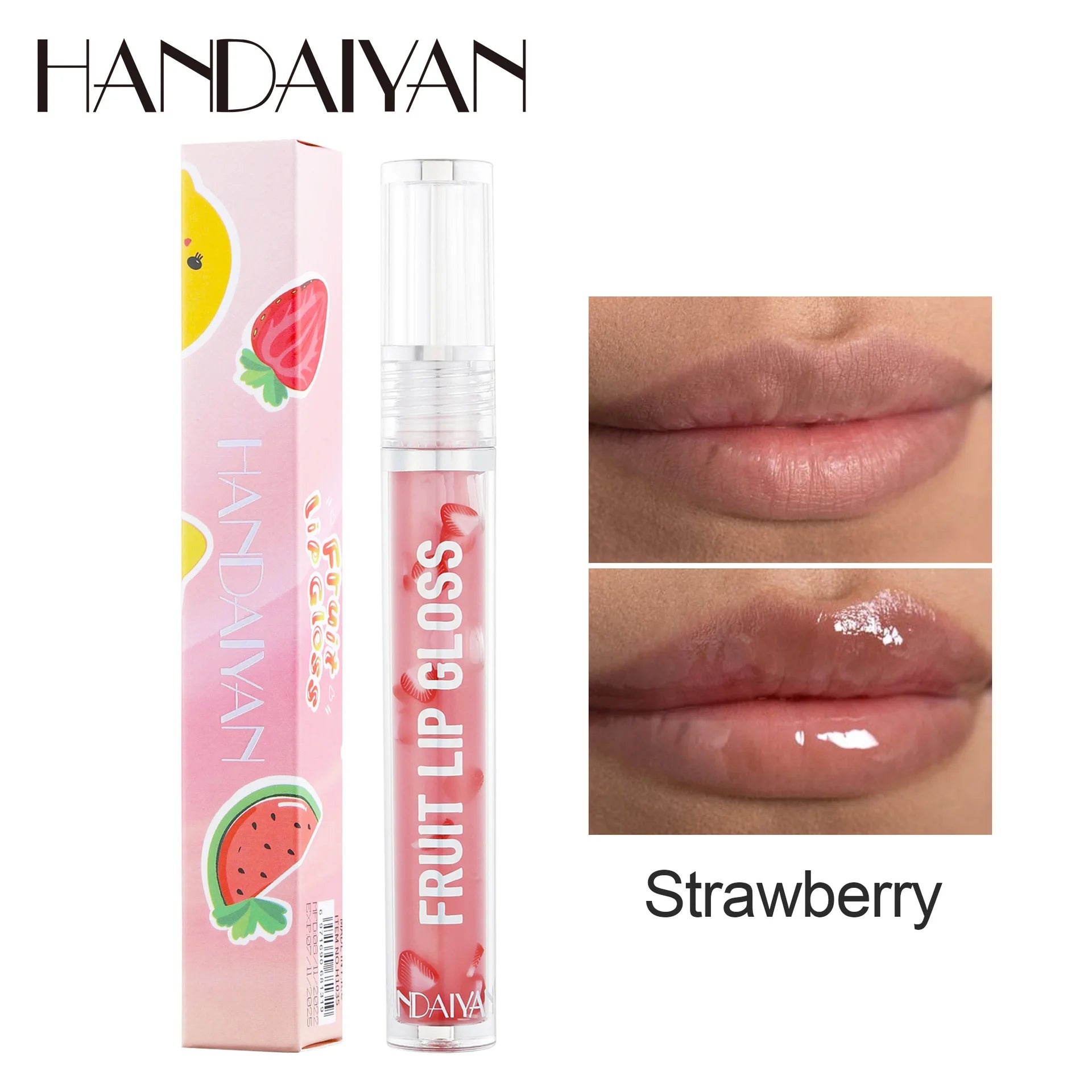HANDAIYAN Fruit Flavored Lip Oil Moisturizing Transparent Lip Protector Glossy Water-Like Lip Care Glosses
