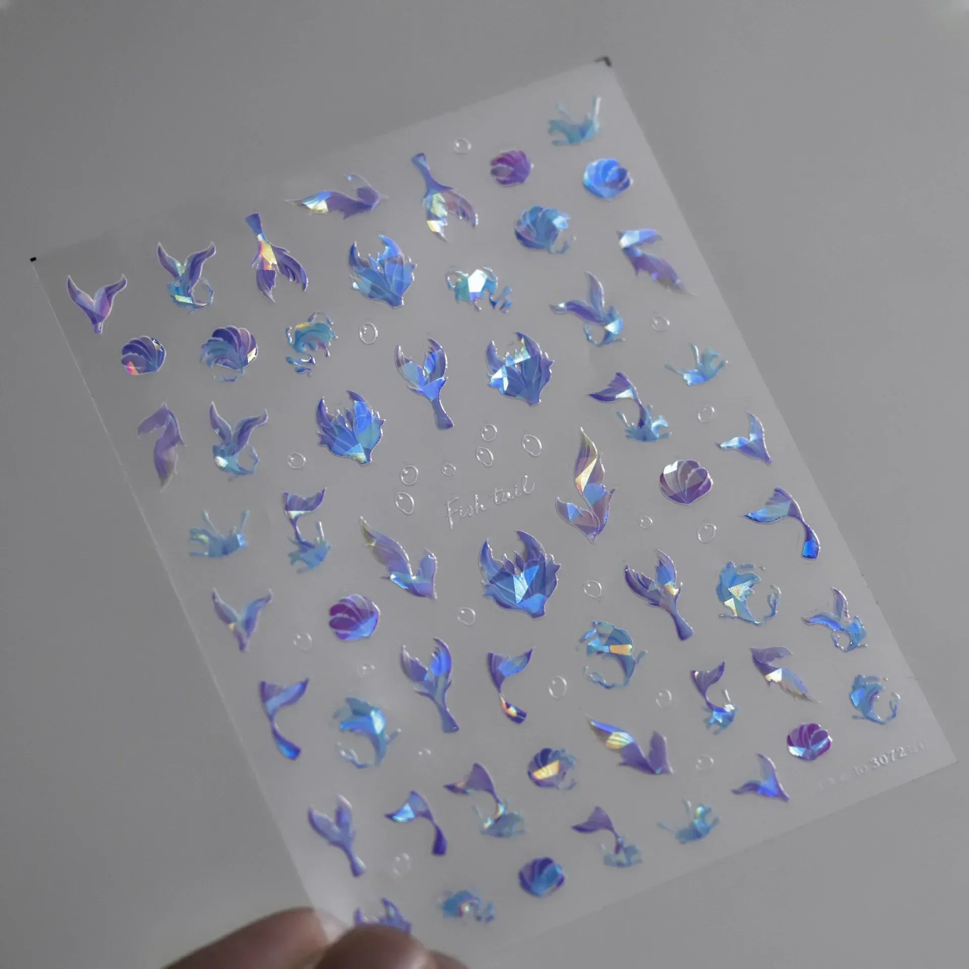 Goldfish Cavort Water Grass Lotus Flower Leaf Brocaded Carp Koi Ripple Droplet Water Bubbles 5D Nail Art Stickers Manicure Decal