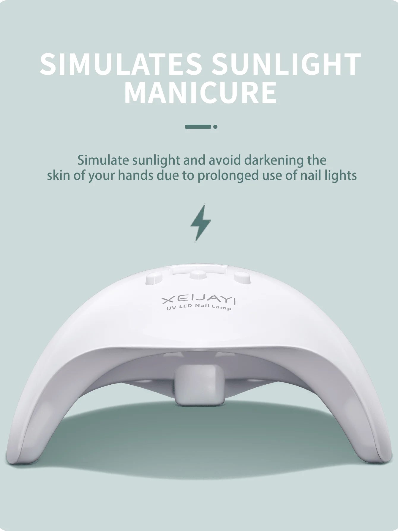 XEIJAYI 1Pc White UV LED Nail Lamp 20 Lamp Beads, Nail Dryer Gel Polish Light, UV Nail Light With 3 Timer Setting LED Dryer