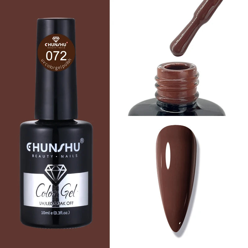 CHUNSHU 10ml Gel Nail Polish Soak Off Semi-Permanent Varnish Professional Salon UV LED Nails Art Gel No Smell All Seasons Colors