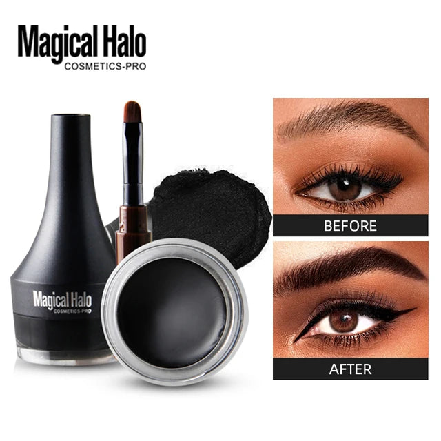 Eyebrow Pomade Waterproof Eyeliner Gel Makeup Long Lasting Tinted Sculpted Brow Gel With Brush Eyebrow Shade Eye Liner Cream