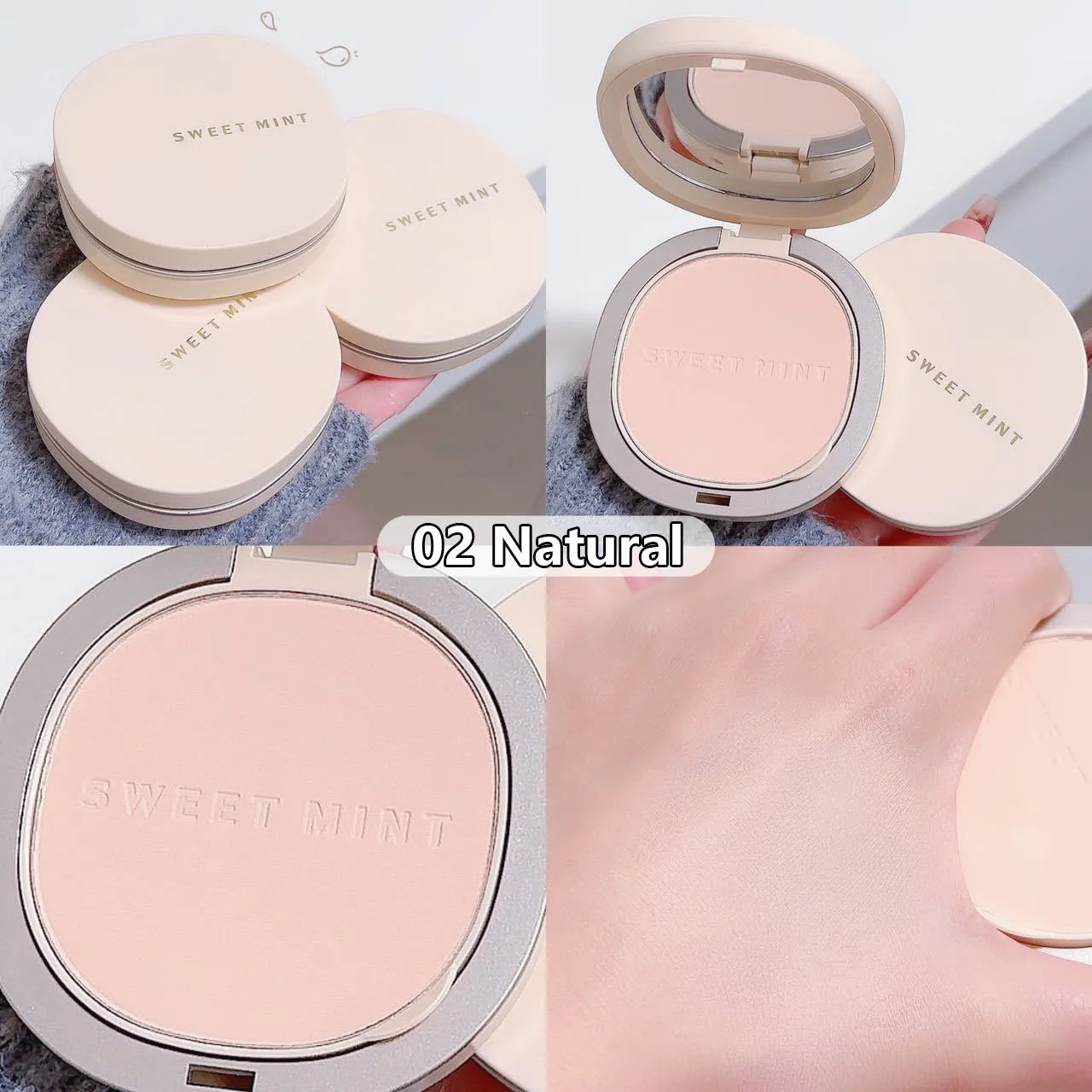 Pressed Powder Transparent White Brighten Oil Control Waterproof Lasting Natural Face Makeup Powder Cosmetic