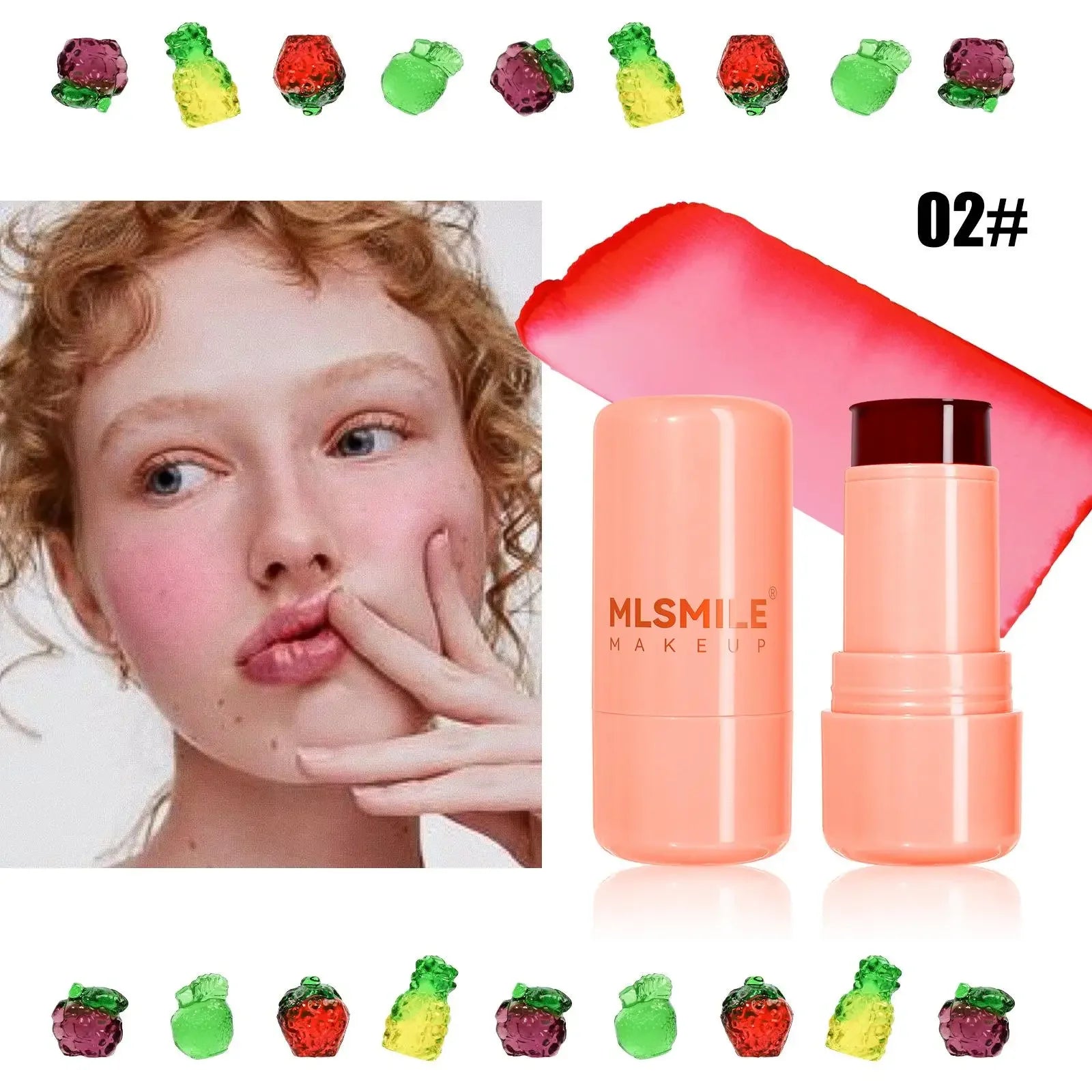 3-in-1 Milk Jelly Tint Facial Blusher Wand Moisturized Long Lasting Matte Rouge Cheek Contour Lipstick Sticker Beauty Makeup