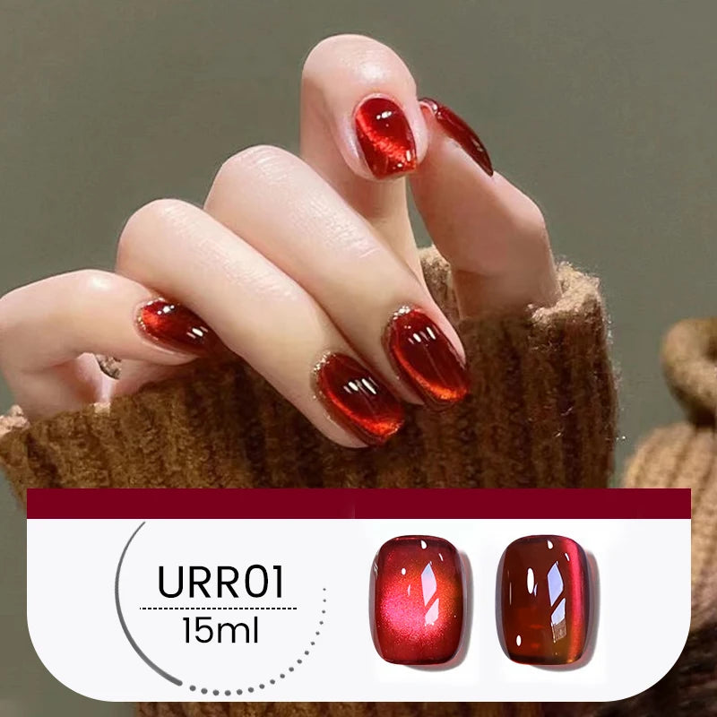 UR SUGAR 15ml Jelly Pink Cat Magnetic Gel Nail Polish Glitter ICE Soak Off Ceramic UV Gel Semi-permanent Nail Supplies Manicure