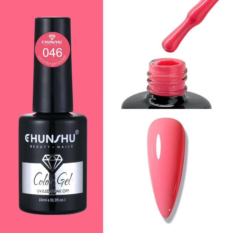 CHUNSHU 10ml Gel Nail Polish Soak Off Semi-Permanent Varnish Professional Salon UV LED Nails Art Gel No Smell All Seasons Colors