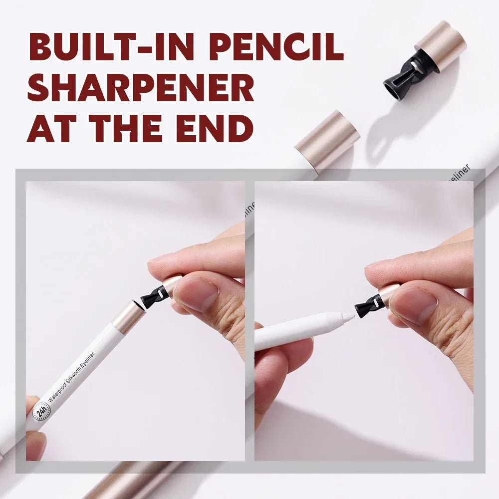 BEAUTY GLAZED Lasting Soft Gel Waterproof Highlighter Gel Pen White eyeliner Lying Silkworm Pen Eyes Makeup