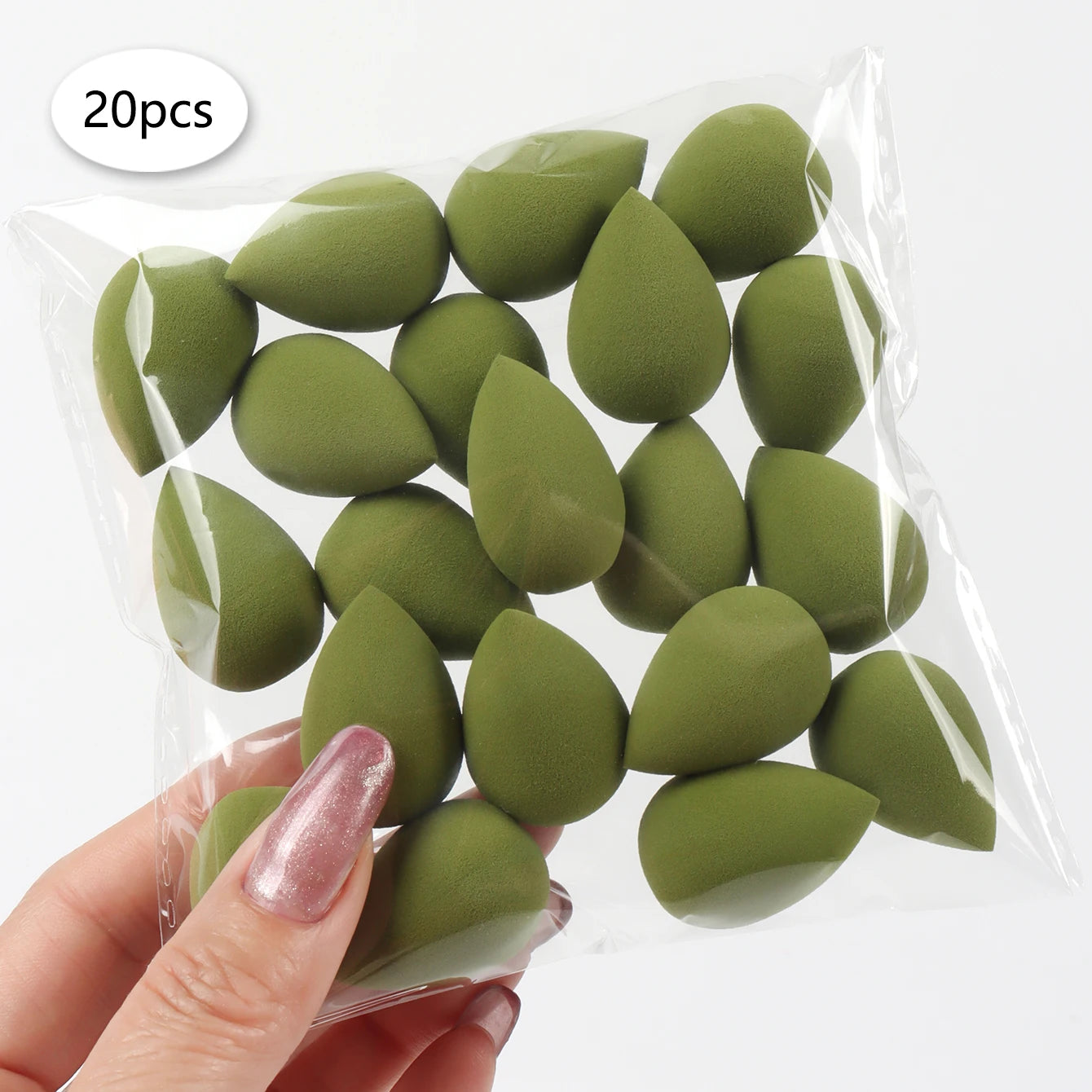 20 件装 Mini Finger Puff Beauty Cosmetic Foundation Cosmetic Sponge Makeup Blender Suitable for Cream & Powder Concealer