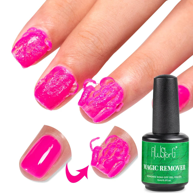 AWStorG Fiber Rubber Base Gel For Nails UV Gel Polish Semi Permanent Repair Fix Crack Nail Rubber Base Gel Strengthener 15ml