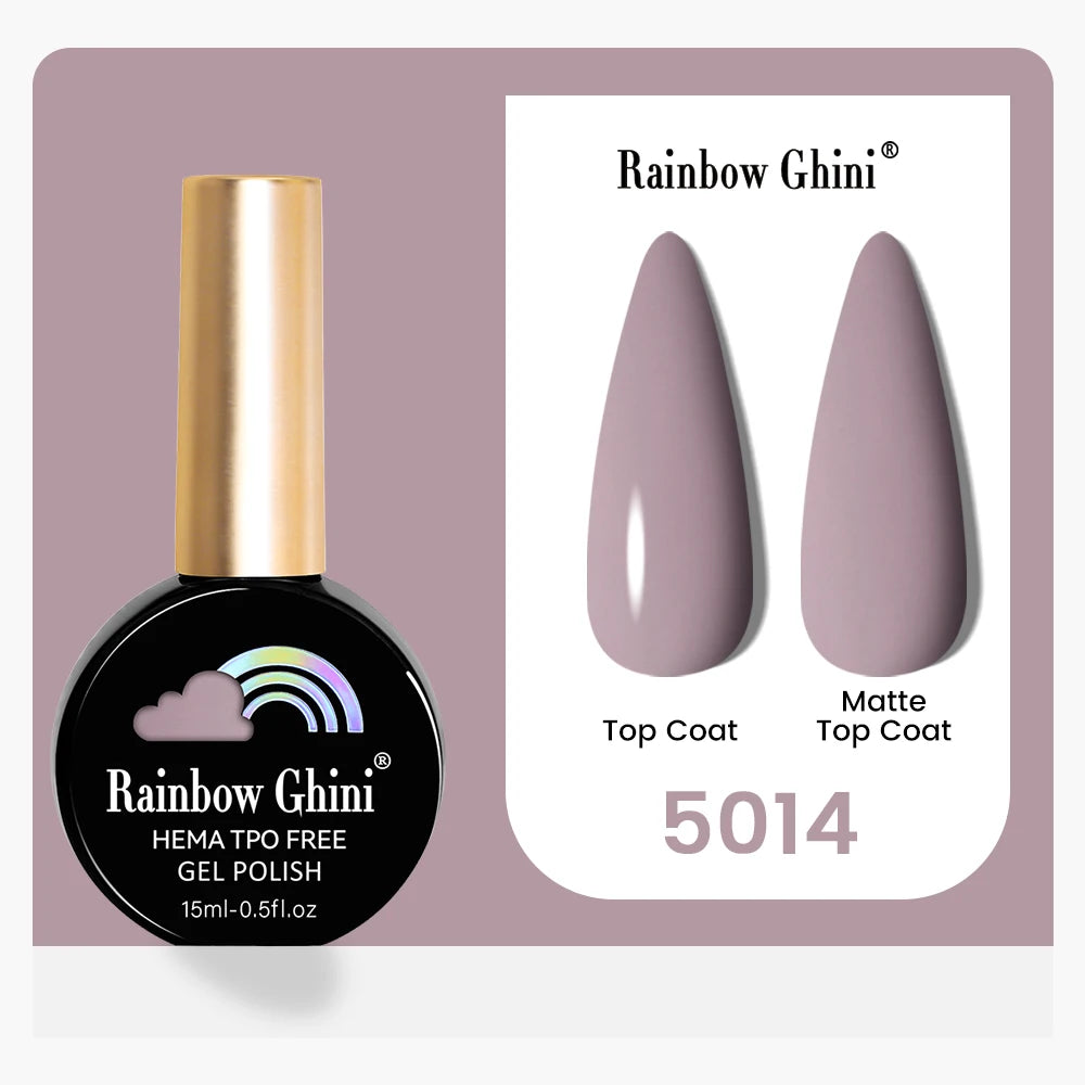 Rainbow Ghini 15ML 146 Colors Long-Lasting Colorful Gel Nail Polish Professional UV/LED Gel Polish Base Coat Matte Top Coat