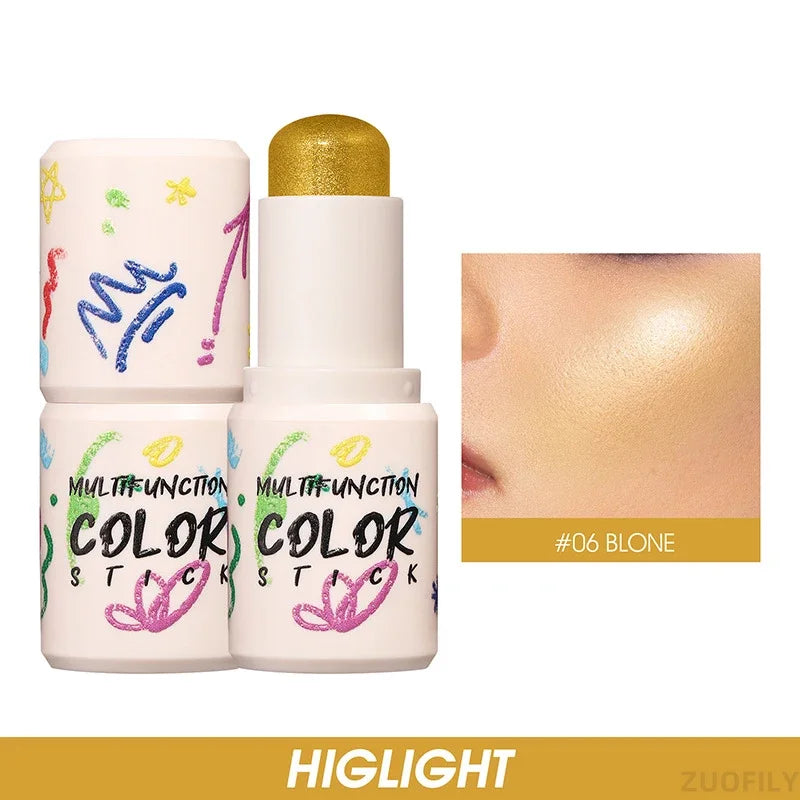 Highlighter Blush Stick Eyeshadow Stick Diamond Highlighter Cream Pink Glitter Face Contour Shimmer Illuminator Makeup Cosmetics