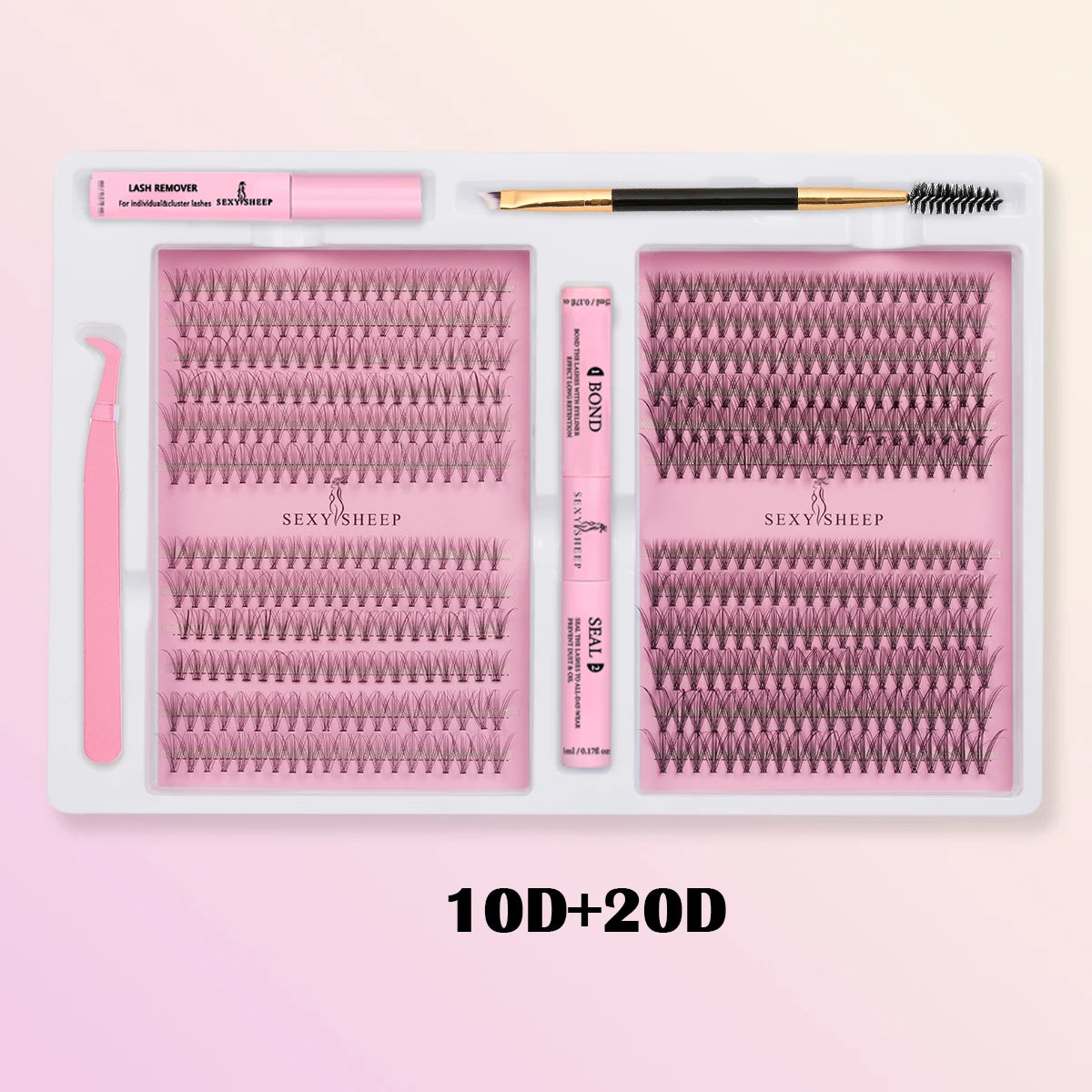 DIY False Eyelashes Clusters Extensions Individual Lashes Cluster Natural Segmented With glue,Remover,lash brush,tweezers