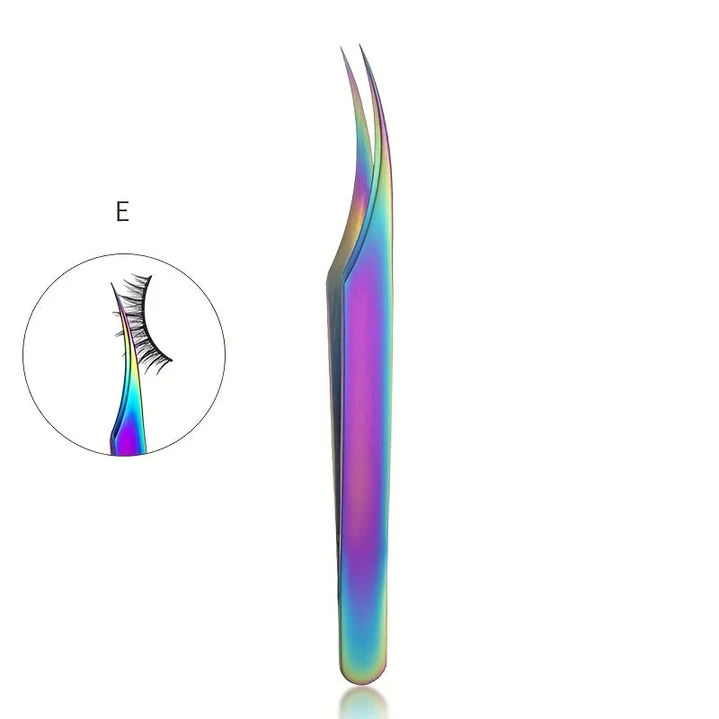 High Precision Eyelash Tweezers Set Stainless Steel Colored Lash Tweezer for Flawless Application & Brow Grooming Christmas Gift