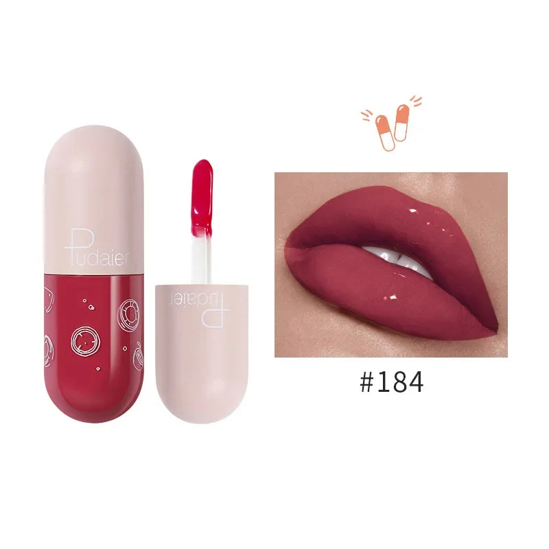 Mini Capsule Mirror Liquid Lipstick Lip Glaze Non-stick Cup Does Not Fall Color Lip Gloss Lip Stick Women Makeup