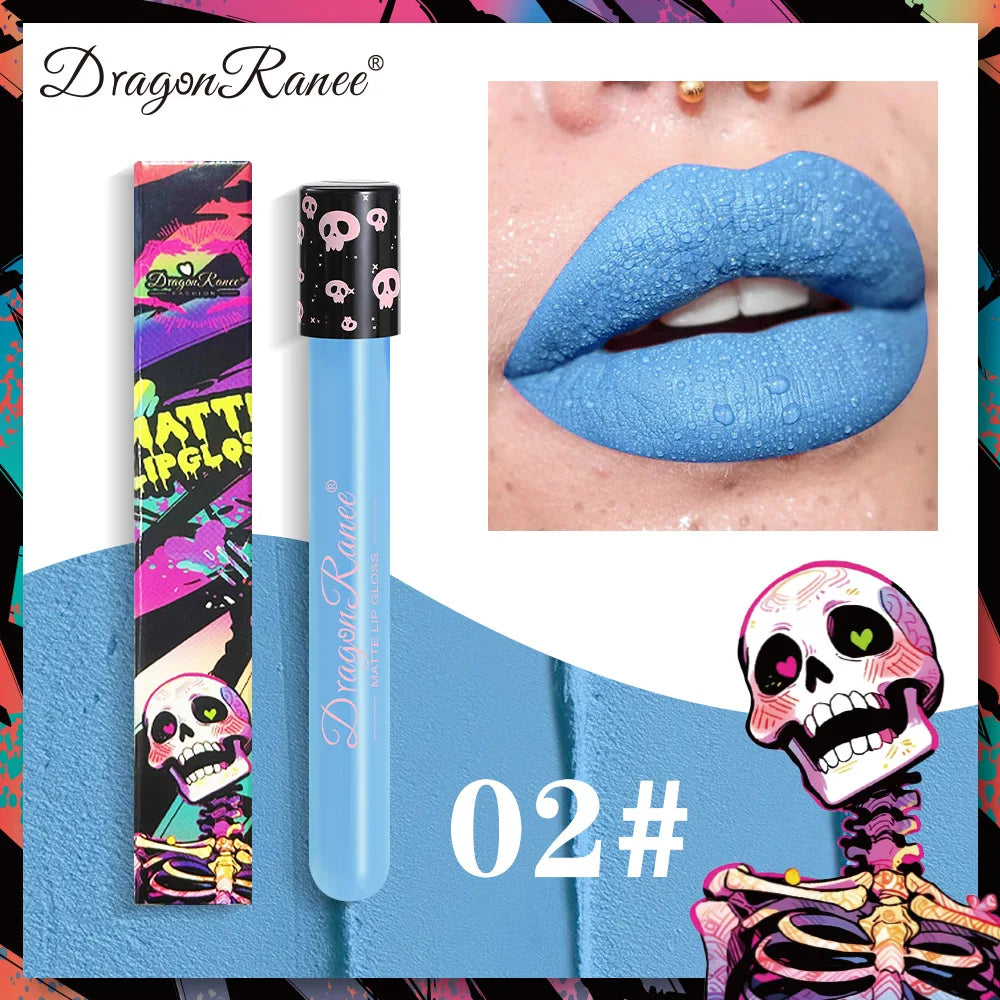 12 Color Halloween Lip Gloss Makeup Black Green Purple Lipstick Christmas Tint Moisturizer Waterproof Matte Lipstick Lip Pigment