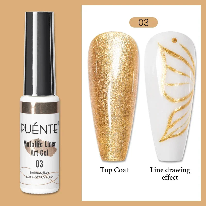 8ML Christmas Sparkling Reflective Diamond Glitter Liner Gel Nail Polish Soak Off UV Semi-Permanent Nail Art Varnish Manicure